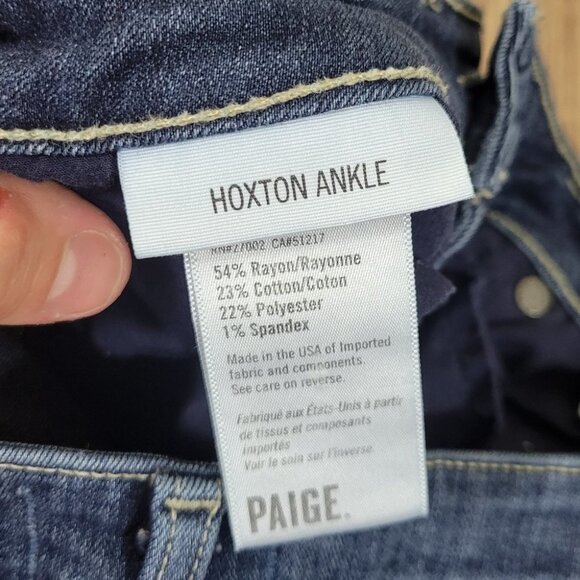 Paige Hoxton Ankle Skinny Jeans - Medium Dark Rinse Wash Denim Size 25 - Picture 11 of 14